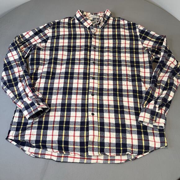 L.L. Bean Other - LL Bean Men's Large Shirt 100% Cotton Plaid Thick Flannel Multicolor Button